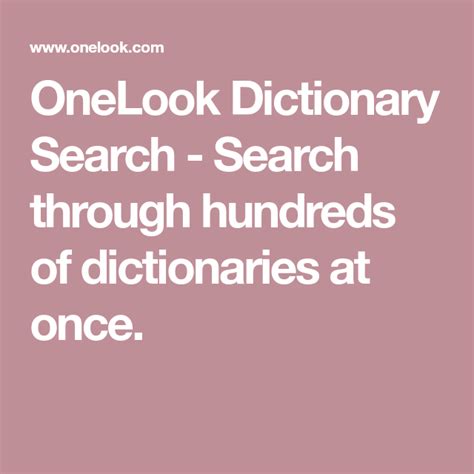 0ne look dictionary - Are you looking to enhance your vocabulary and expand your knowledge of the English language? Look no further than an English word dictionary. A dictionary is a powerful tool that ...